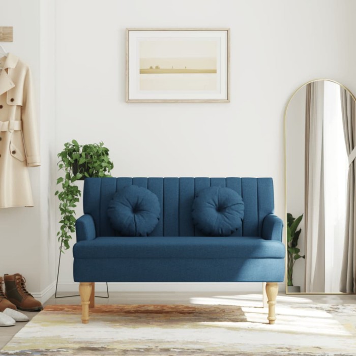 vidaXL Banchetă cu perne, albastru, 113x64,5x75,5 cm, textil 372136