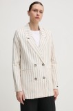 Pepe Jeans sacou de in HANNAH culoarea bej, cu doua randuri de nasturi, modelator, PL402589