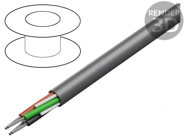 Cablu EcoFlex&reg; 4x24AWG neecranat 600V 30.5m