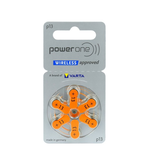 Power One de Varta 13 / PR48 / P13 Baterie pentru auditive 1.45 V - fara mercur-Conținutul pachetului 1x Blister