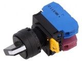 Comutator rotativ 22mm - Negru