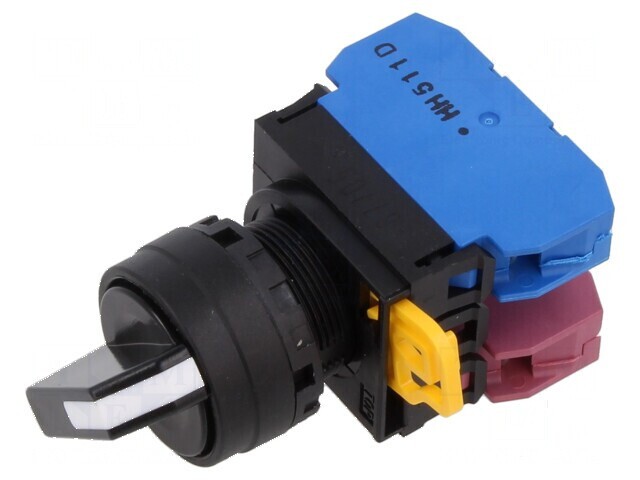 Comutator rotativ 22mm - Negru