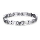 Bratara magnetica din otel inoxidabil, silver, model SY428