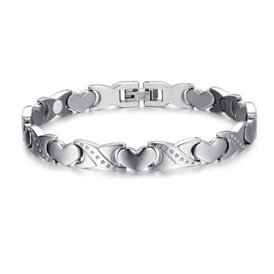Bratara magnetica din otel inoxidabil, silver, model SY428 foto