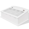 Tava Tacamuri Gossi Stil Baroc Alb MDF, 4 Compartimente, Capac Sticla, Cutie Bijuterii 47x27x21.5 cm