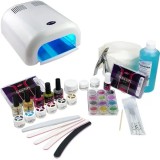 Cumpara ieftin Set mare pentru unghii cu gel, lampă UV albă 36W - sistem &icirc;n două faze, INGINAILS