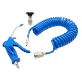 Kit Pistol Pneumatic Suflat Aer Carguard, Furtun Spiralat 5m (PU), Cupla Rapida T , Presiune 10 ATM, Ideal Cabina Camion Atelier