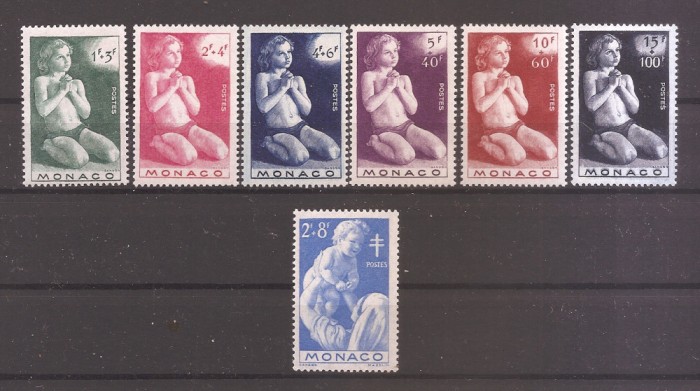 Monaco 1946- Fondul pentru Protecția Copilului si Antituberculoză, 2 serii, MNH