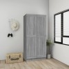 Șifonier vidaXL Gri Sonoma 82.5x51.5x180 cm Lemn Prelucrat Dulap Dormitor Haine Accesorii