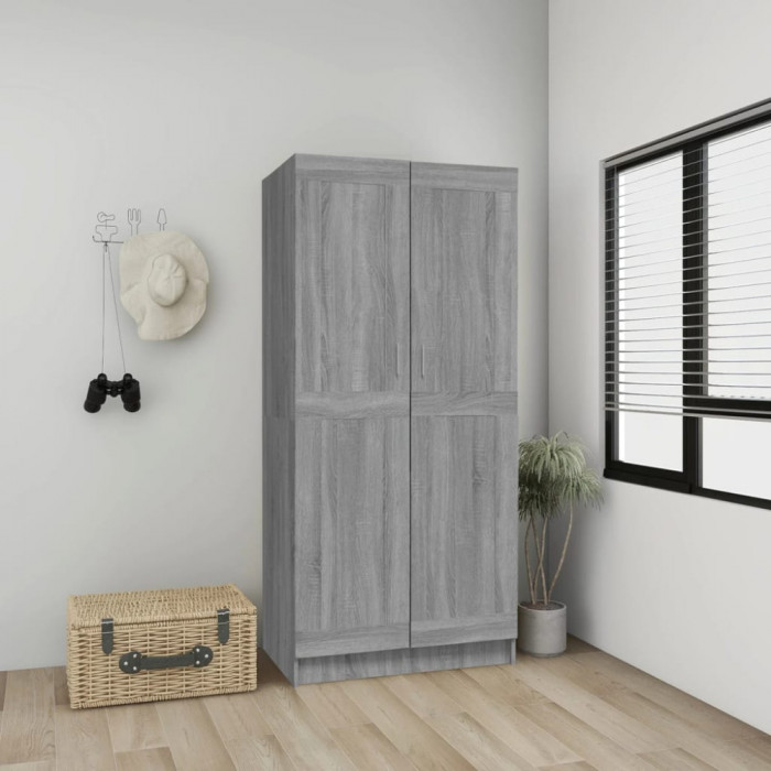 vidaXL Șifonier, gri sonoma, 82,5x51,5x180 cm, lemn prelucrat 826639