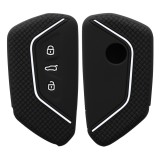 Husa Cheie Auto pentru VW - 3 Butoane, Silicon, Negru, 52650.91, Kwmobile