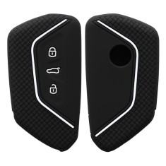 Husa Cheie Auto pentru VW - 3 Butoane, Silicon, Negru, 52650.91