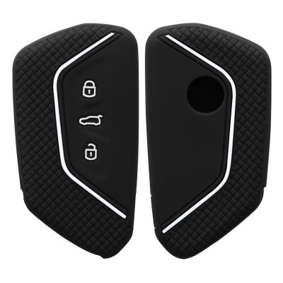 Husa Cheie Auto pentru VW - 3 Butoane, Silicon, Negru, 52650.91 foto