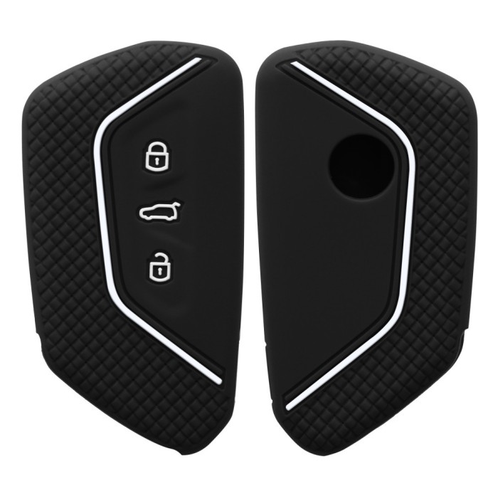 Husa Cheie Auto pentru VW - 3 Butoane, Silicon, Negru, 52650.91