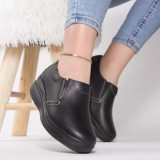 Cumpara ieftin Pantofi cu platforma cordie negru piele naturala, 36