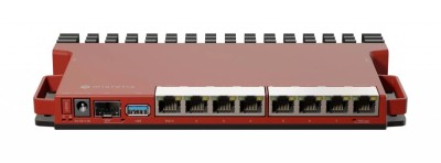 Router 8 porturi Gigabit, 1 port PoE IN, 1 port PoE Out, SFP 2.5G, NAND, USB, 1U - MikroTik L009UiGS-RM foto