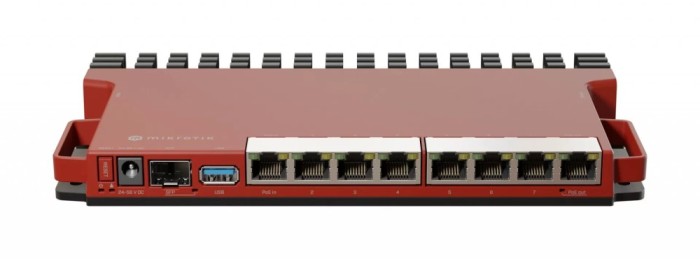 Router 8 porturi Gigabit, 1 port PoE IN, 1 port PoE Out, SFP 2.5G, NAND, USB, 1U - MikroTik L009UiGS-RM