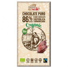 Ciocolata neagra cu 86% cacao Bio, 100g, Chocolates Sole