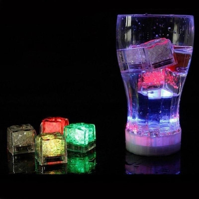 Cuburi de gheata luminoase cu LED RGB, 2.7x2.7 cm, set 12 piese foto