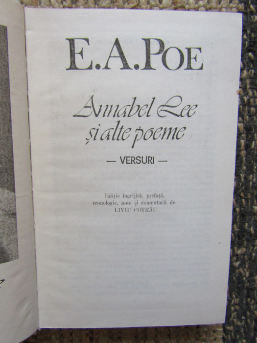 A. A. POE - ANNABEL LEE SI ALTE POEME