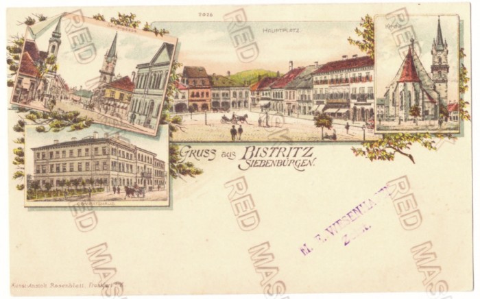 5517 - BISTRITA, Litho, Romania - old postcard - unused