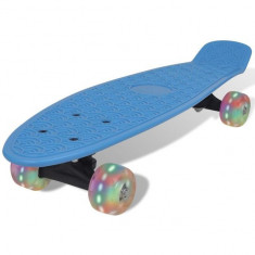 Skateboard Retro cu Ro?i LED Albastru foto