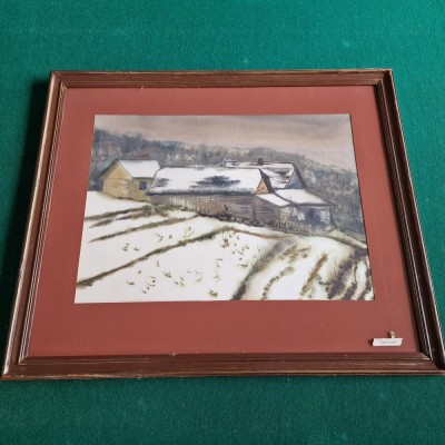 MIRCEA EUGEN - PEISAJ DE IARNA 1996 - tehnica mixta foto