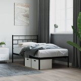 Cumpara ieftin Gossi cadru de pat metalic cu tablie, negru, 100x190 cm