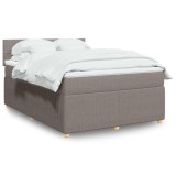 Cumpara ieftin Pat continental cu saltea gri taupe 140x200 cm material textil