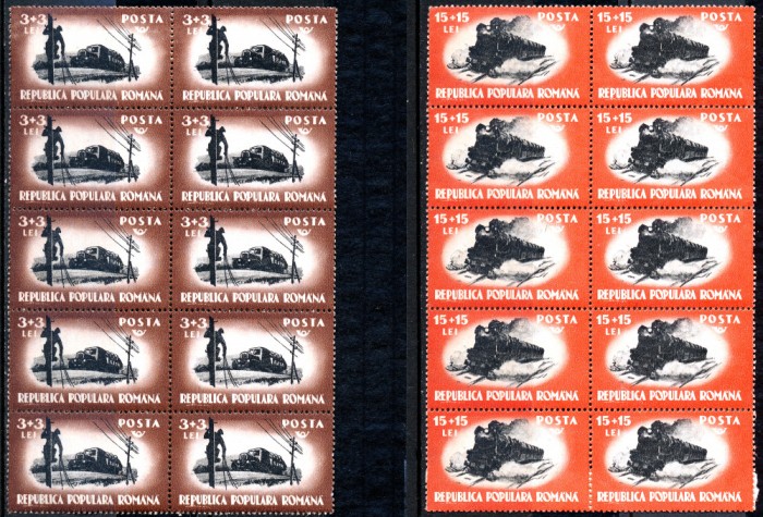 1948 LP245 Serie Munca in comunicatii (bloc de 10) MNH