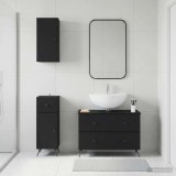 Cumpara ieftin Set de cabinet pentru baie cu 3 piese BREDA Negru