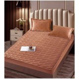 Cumpara ieftin Husa de Saltea Tip Topper cu Elastic + 2 Fete de Perna, Maro Deschis 140X200 - JOJ05