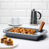 Tava pentru copt, marmorata, antiaderenta, gri, 36,5 cm, Klausberg