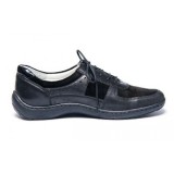 Pantofi dama medicali din piele naturala, ultra confort MED+LINE , BRD445N Negru