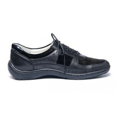 Pantofi dama medicali din piele naturala, ultra confort MED+LINE , BRD445N Negru foto