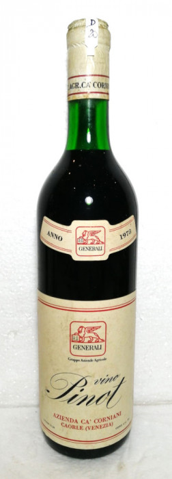 D 20 -vin ROSU PINOT, CA CORNIARI (VENEZIA), recoltare 1973 CL 72, GR 12,5