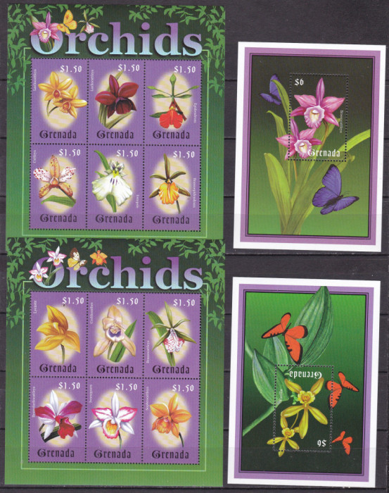 Grenada 2000 flori MI 4147-4158 ( 2 klb) + 2 bl. 550,551 MNH
