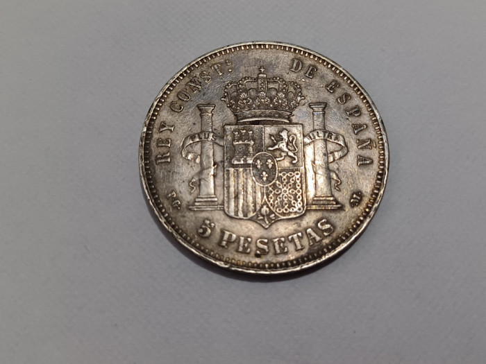Spania- 5 Pesetas 1891-Argint