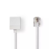 Cablu extensie telefonie RJ11 tata - RJ11 mama 10m alb Nedis