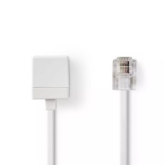 Cablu extensie telefonie RJ11 tata - RJ11 mama 10m alb Nedis