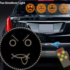 Semn LED Auto cu Telecomanda Model Fata, 4 Moduri Vesel, Trist, Infuriat si Limba Scoasa