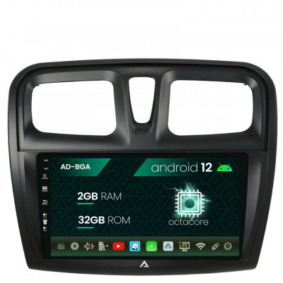 Navigatie Dacia Sandero Logan, Android 12, A-Octacore 2GB RAM + 32GB ROM, 9 Inch - AD-BGA9002+AD-BGRKIT375 foto