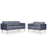 Cumpara ieftin Set canapele cu 2 locuri si 3 locuri, textil, gri inchis