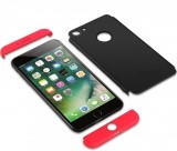 Cumpara ieftin Carcasa iPhone 7 MyStyle 360 3in1 Negru Rosu - Protectie Soc, Praf, Zgarieturi - Plastic Rezistent