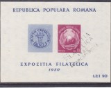 ROMANIA 1950 EXPOZITIA FILATELICA SUPRATIPAR BLOC Nr.260 MNH, Istorie, Nestampilat