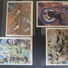 PC200 - China 1990 Picturi murale Dunhuang/ Sui Dynasty , serie MNH, 4v