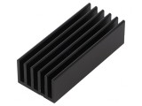 Radiator extrudat cu aripioare negre 50mm x 21mm x 14mm