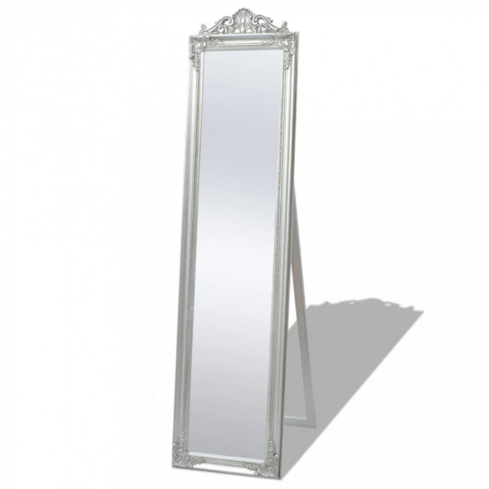 Oglindă verticală &icirc;n stil baroc 160 x 40 cm argintiu
