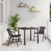Gossi set de masa de gradina 3 piese ratan plastic negru