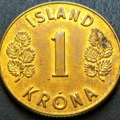 Moneda 1 KRONA / COROANA - ISLANDA, anul 1971 * cod 1516 A = A.UNC LUCIU BATERE